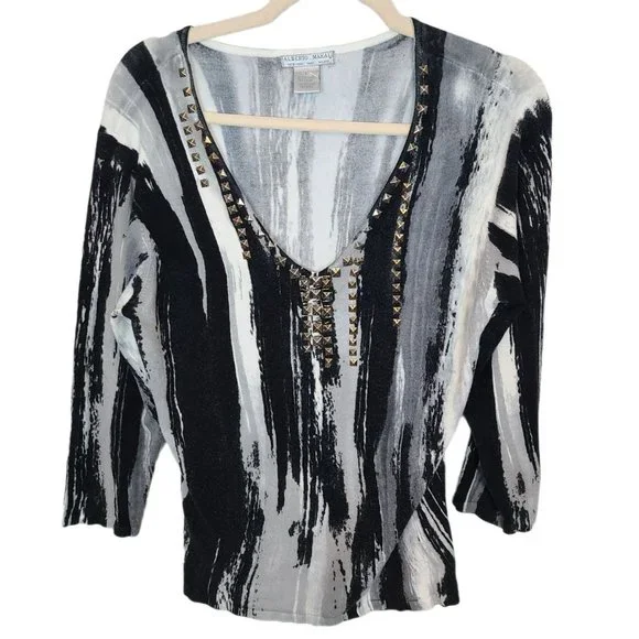 Alberto Makali Sweaters Alberto Makali Vneck Sweater Tie Dye